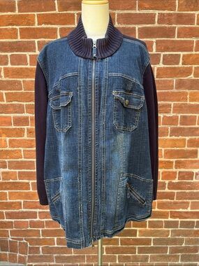 Vintage Cotton Ginny Mixed Denim & Knit Jacket